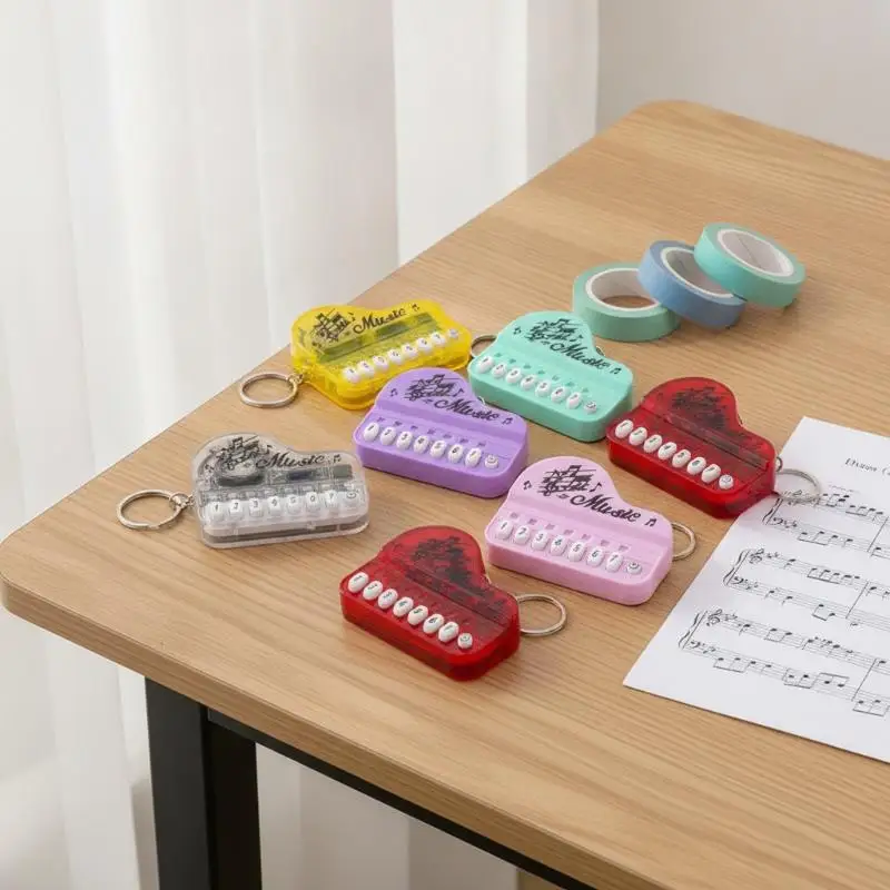 Mini Portable Piano Keychain With Playable Buttons Cute Music Pattern Ideal Backpack Decor Birthday Gifts For Kids Music Lovers