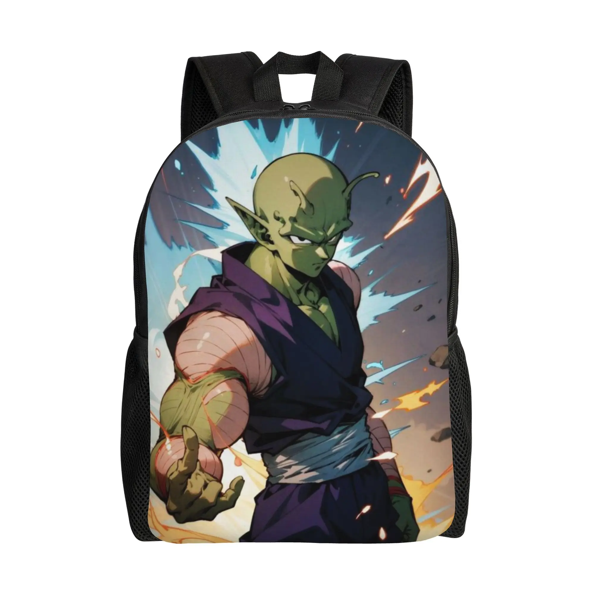 

Back to school season Kawaii Purple Aura Green Fighter Storage Bag Piccolo For Men Women Backpack