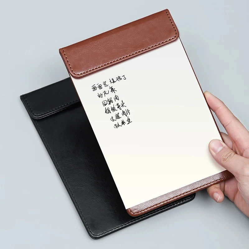 Restaurant Menu Paper Tablet A6 A7 Mini Clipboard PU Leather Magnetic Clip Board (LOGO Custom Service)