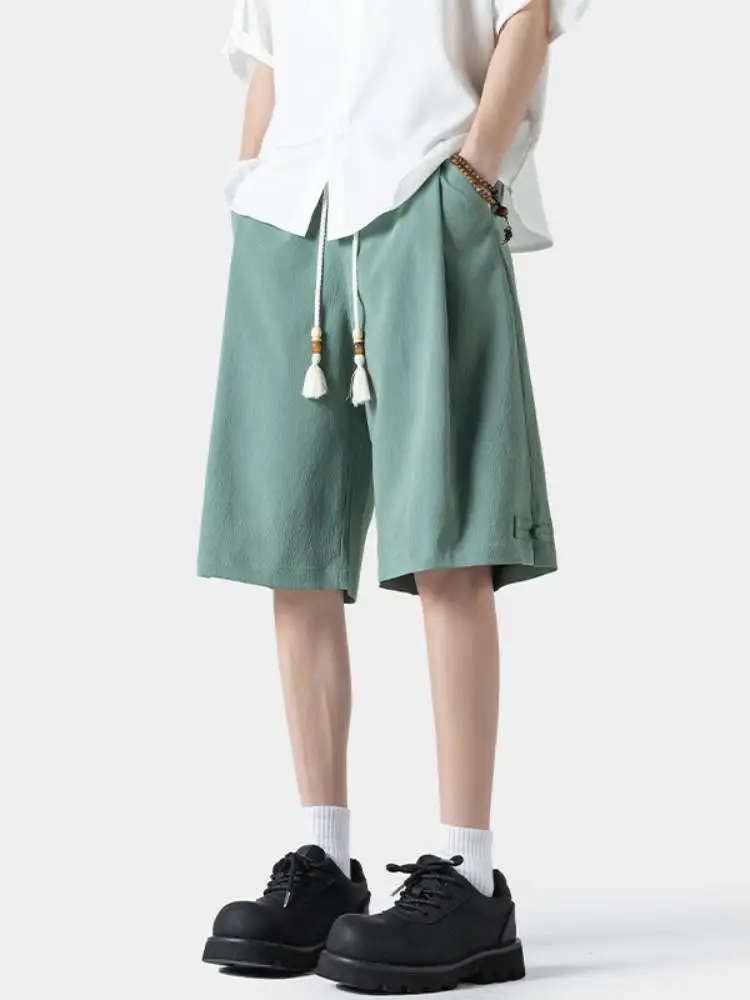 

Мужские летние шорты из ледяного шелка: тонкие, свободные, прямого кроя, с охлаждающим эффектом, легкие, дышащие, модные, повседневные