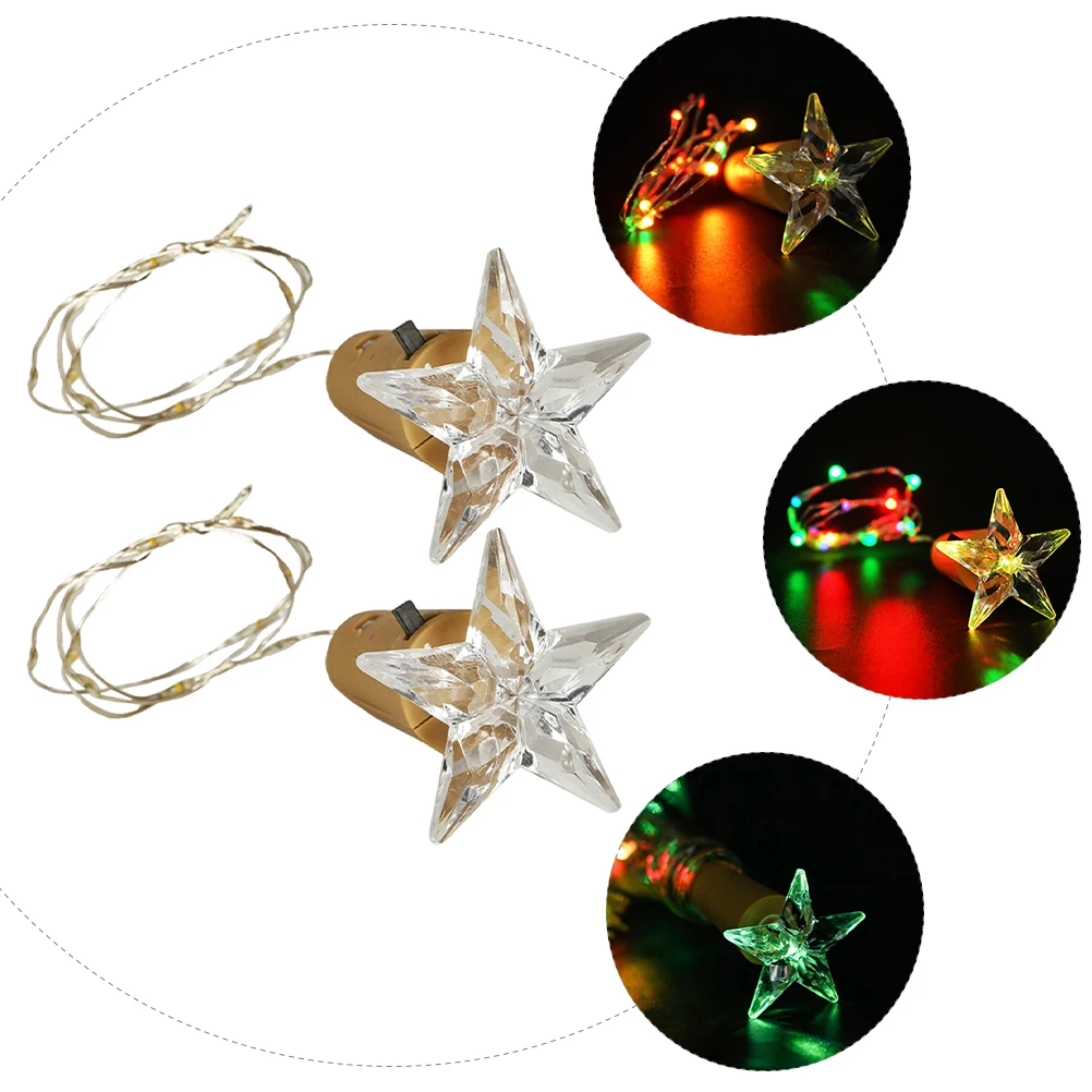 

2 Pcs Bottle Cork String Lights Transparent for Bottles Fairy DIY Decoration Plastic with