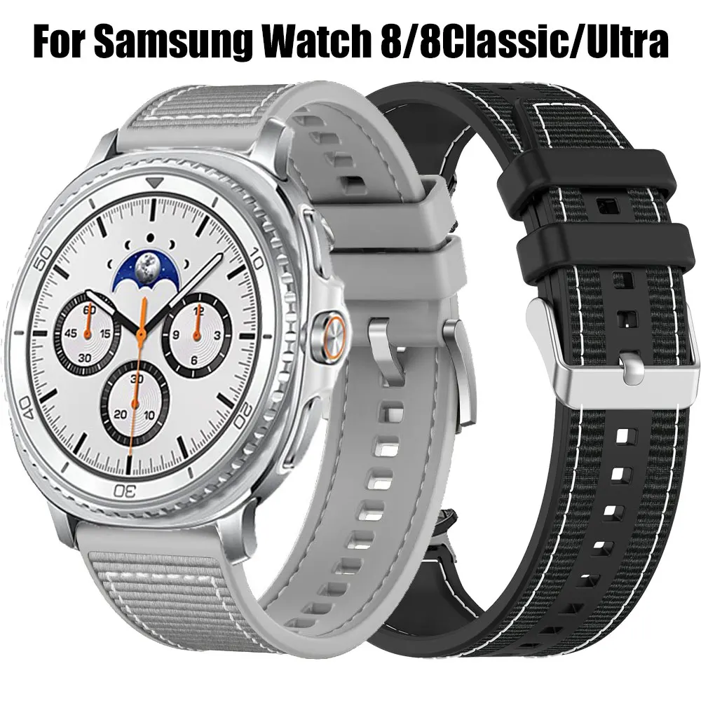 Für Galaxy Watch Ultra 1 2 47 mm 2025 Armband Silikonarmband für Samsung Galaxy Watch8 40 44 mm 8Classic LTE 46 mm Sportarmband