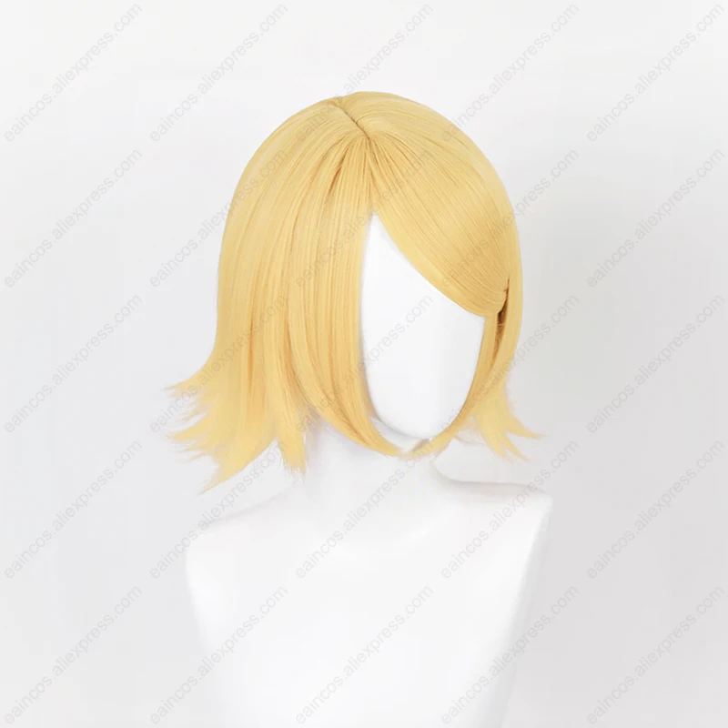 Anime Rin Len peruka do Cosplay krótkie peruki światło żółte 32cm/30cm żaroodporne peruki syntetyczne