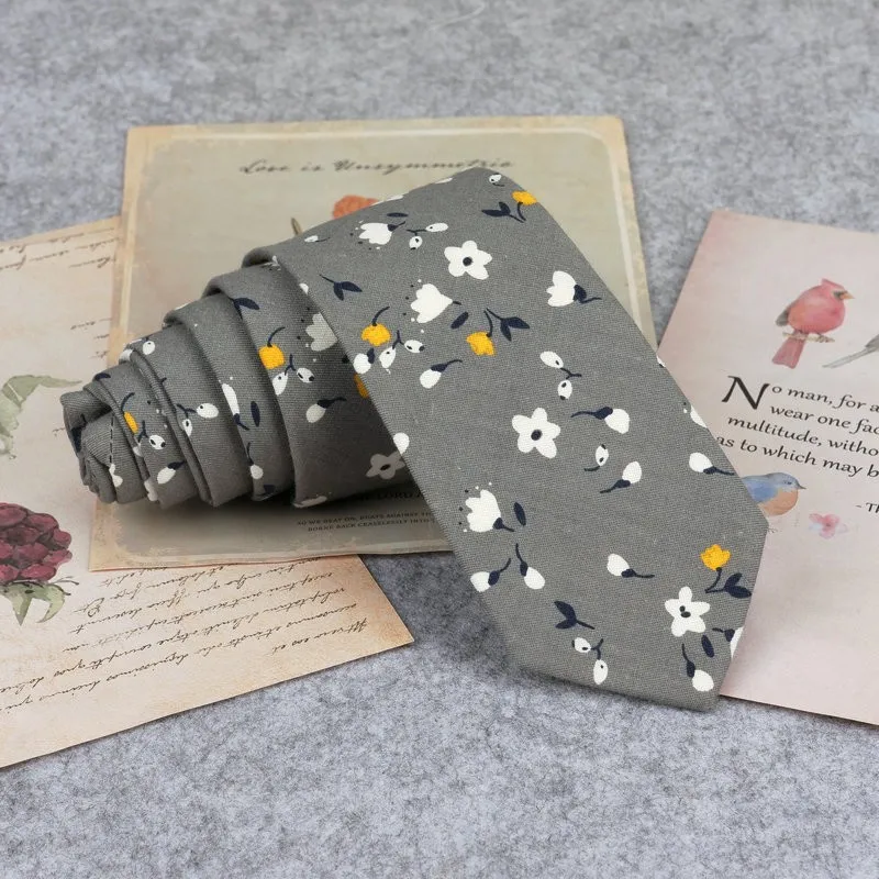 Krawatte mit Blumendruck für Männer und Frauen, schmale Krawatte für Hochzeit, lässige Herrenkrawatten, klassische Fischente, Anzüge, schmale Krawatten, Krawatte – Detail 13