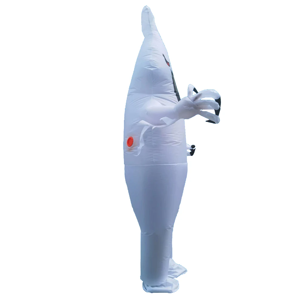 JYZCOS Adult White Ghost Inflatable Costume Halloween Scary Evil Devil Cosplay Jumpsuit for Women Men Party Spoof Props