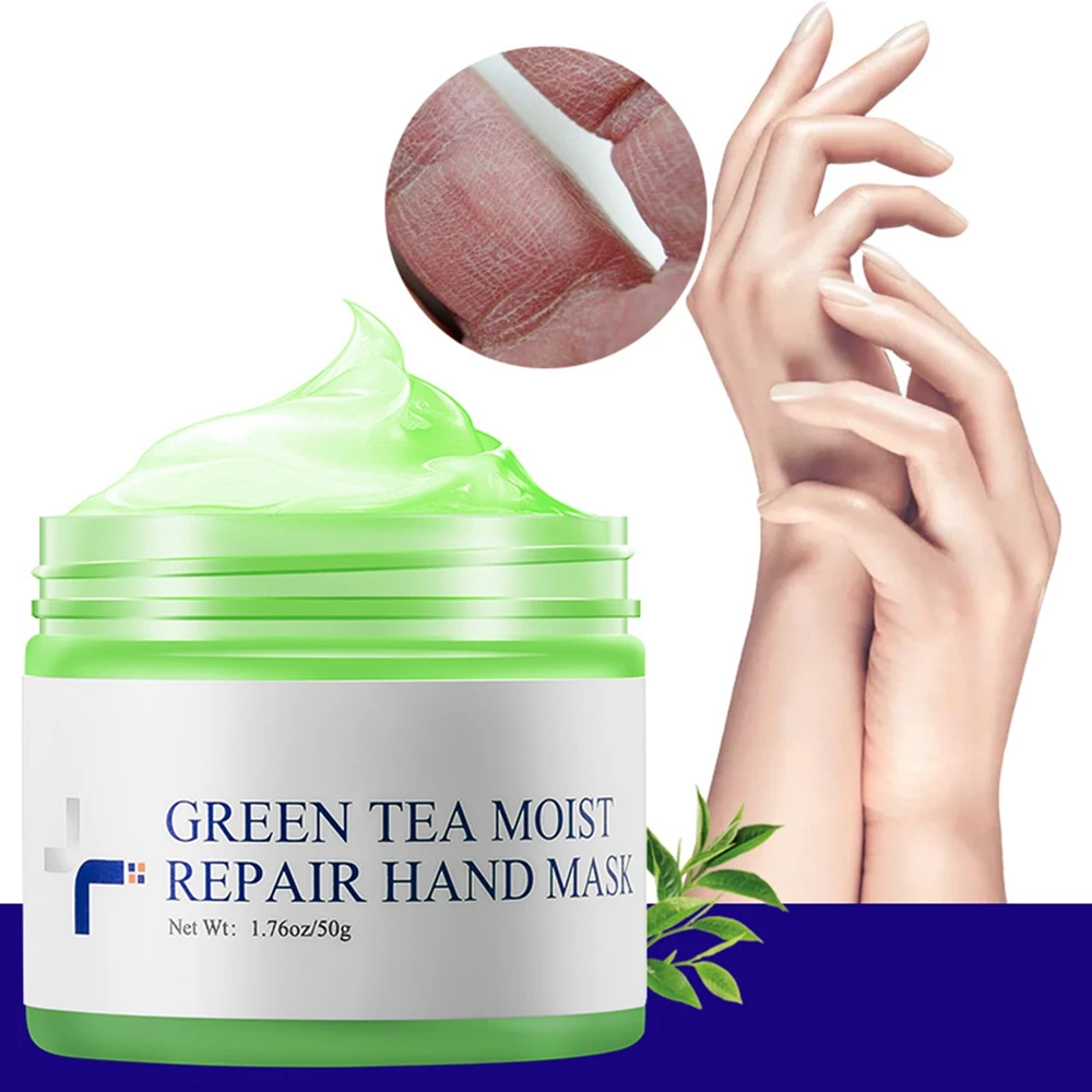 

50g Green Tea Hand Wax Cream Mask Repair Beauty Health Anti-Aging Moisturizing Skin Care Smooth Nourishing Treatment Exfoliating