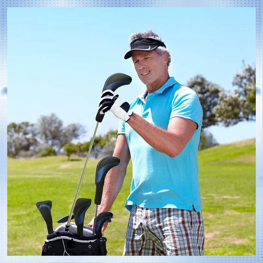 

ABHQ-3Pcs Golf Club Head Covers For Fairway Woods Driver Hybrids, Long Neck Mesh Golf Club Headcovers Set