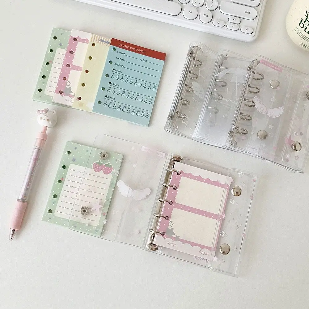 New Transparent Loose-leaf Cover Angel Wings Patterns 3-inch Storage Binder Notebook Photo Album
