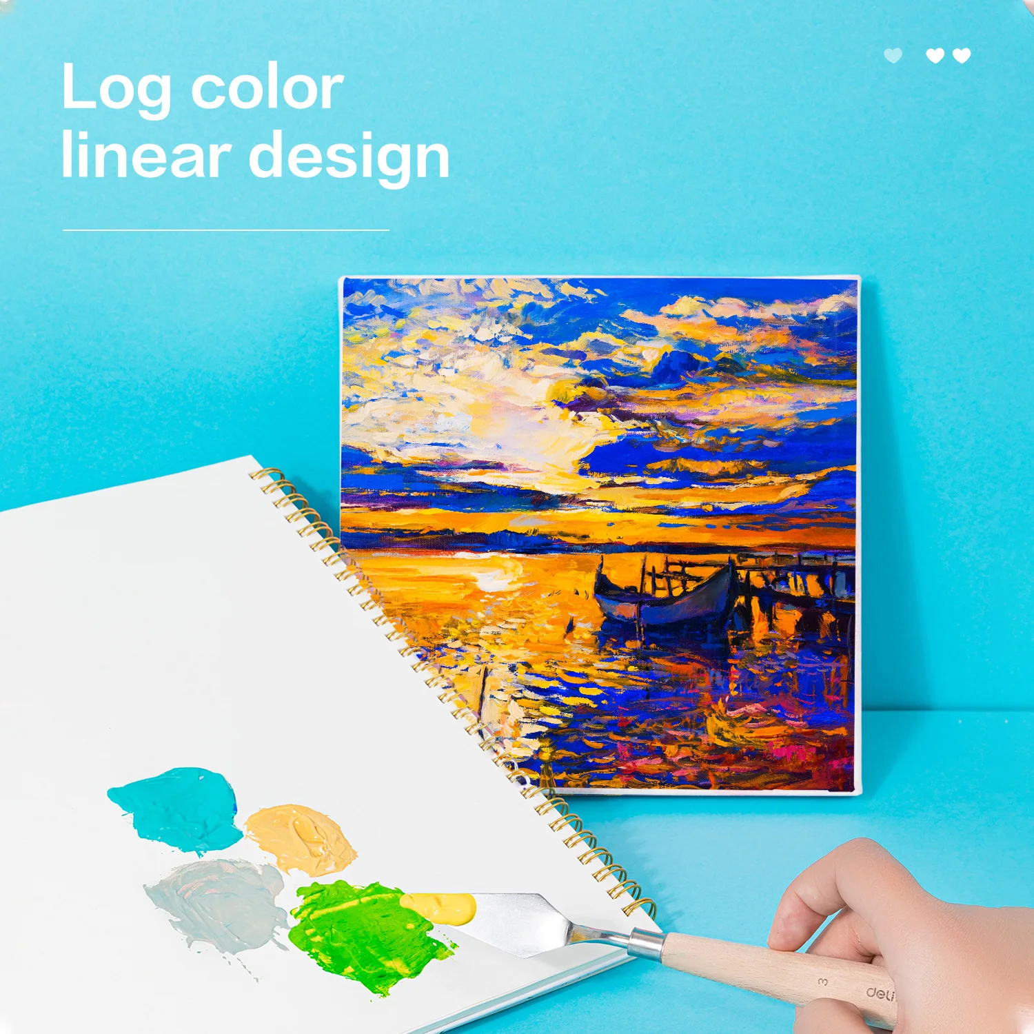 Deli 73902-3 Paint Knife Art Scraper No.3 Flat Head Gouache Oil Painting Knife Stainless Steel Cutter Head 500pcs Per Carton Set