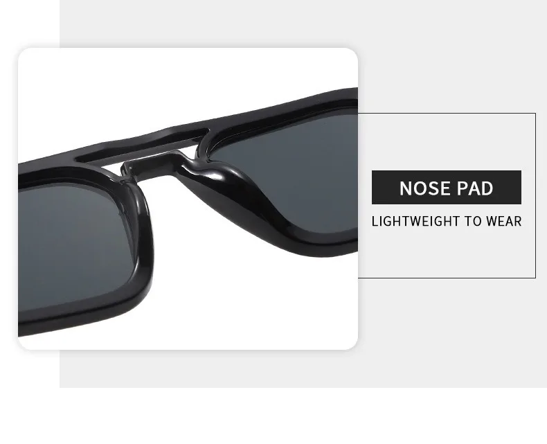 Neue Vintage Quadratische Sonnenbrille für Damen und Herren Marken-Rechteck-Sonnenbrille Ovale Brillen für Männer und Frauen – Detail 6