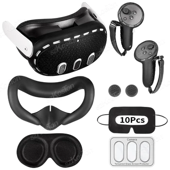 7in1 VR Accessories Kits for Meta Quest 3 Silicone Protective Cover VR Headset Lens Cap…