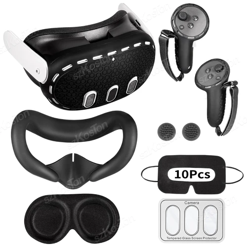 Kits de accesorios VR 7 en 1 para Meta Quest 3, cubierta protectora de silicona, tapa de lente de auriculares VR, funda protectora para Meta Quest 3