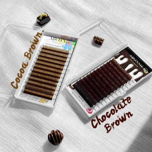 ABONNIE Cashmere Brown C/CC/D/M/L Curl Extensiones de pestañas clásicas individuales Extensiones de pestañas marrón cacao