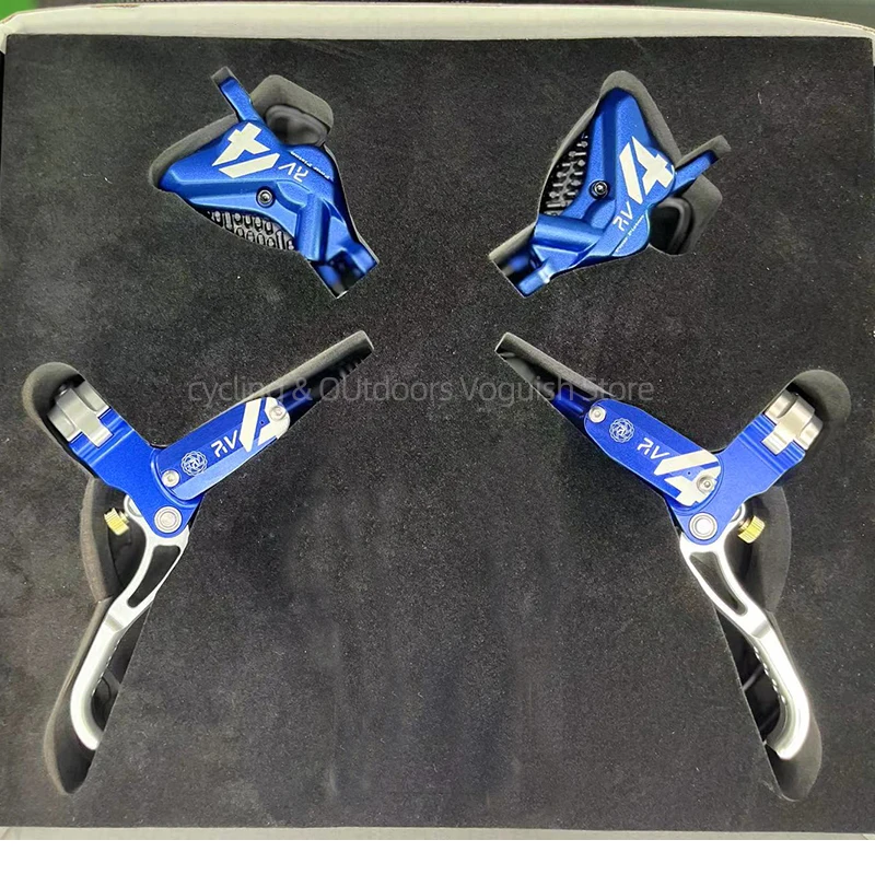 Ronglun High Quality 4 Pistons Hydraulic Disc Brake 850/1500mm Mountain Bike AM DH MTB Soft Tail Parts CNC Levers and Brakes