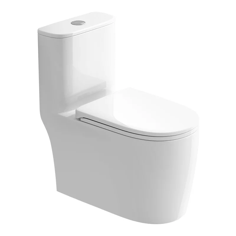 Siphon toilet anti-blocking and splash-proof hotel apartment toilet without groove on the inner wall of the