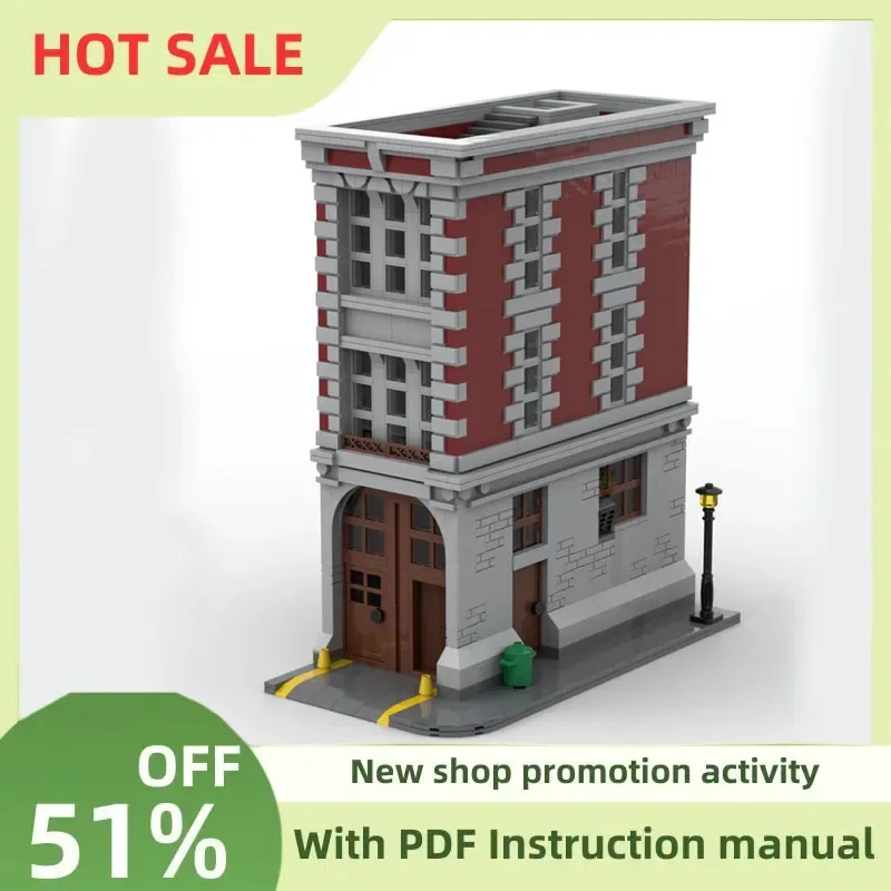 New City Hot Selling Street View Moc Modular Fire Station GB Model Custom Puzzle Diy Creative Ideas Kids Toys Birthday Gifts