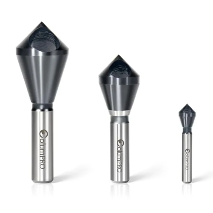 

3PCS Cobalt Single-End Countersink Chamfer Tool Set -TiAlN Coated Heavy-Duty M35 90-Degree Countersink Bits for Metal Stainless