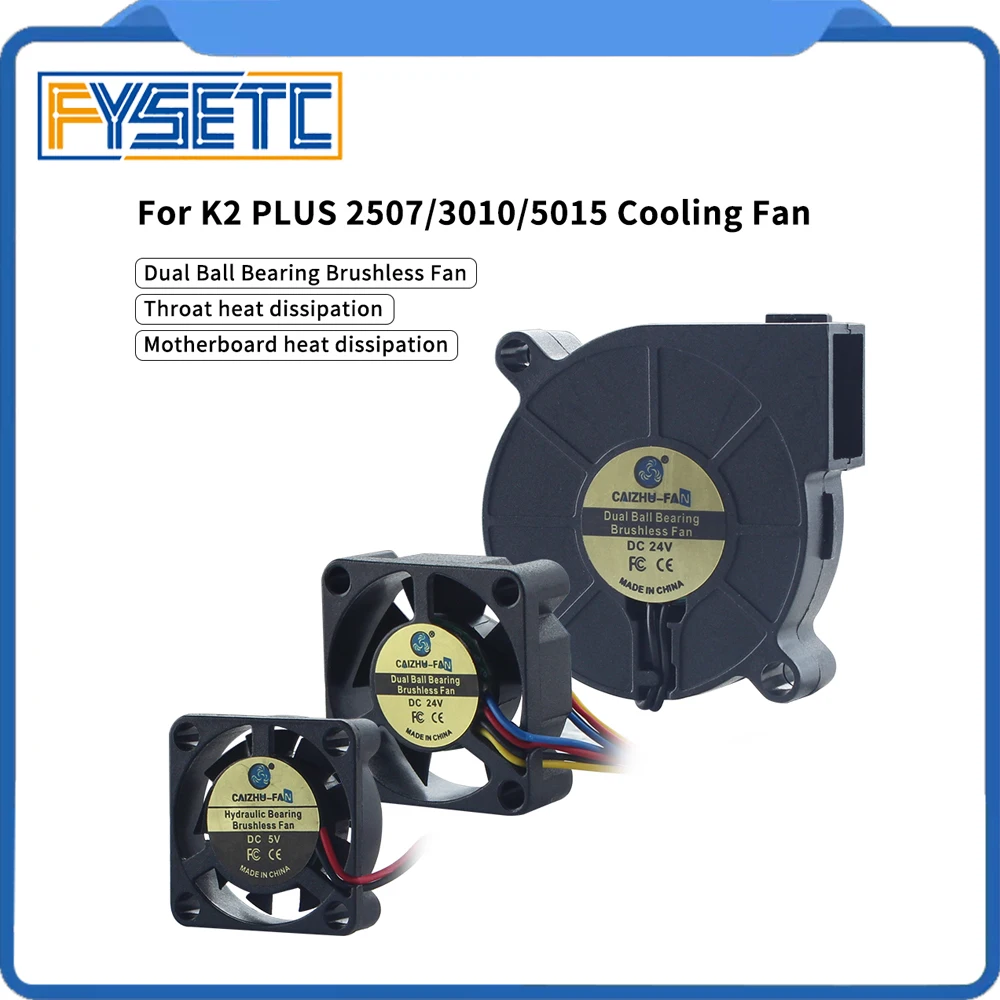 For Creality K2 Plus 2507/3010/5015 Fan Pipe Motherboard Axis Cooling Fans 3D Printer Replacement Parts for K2