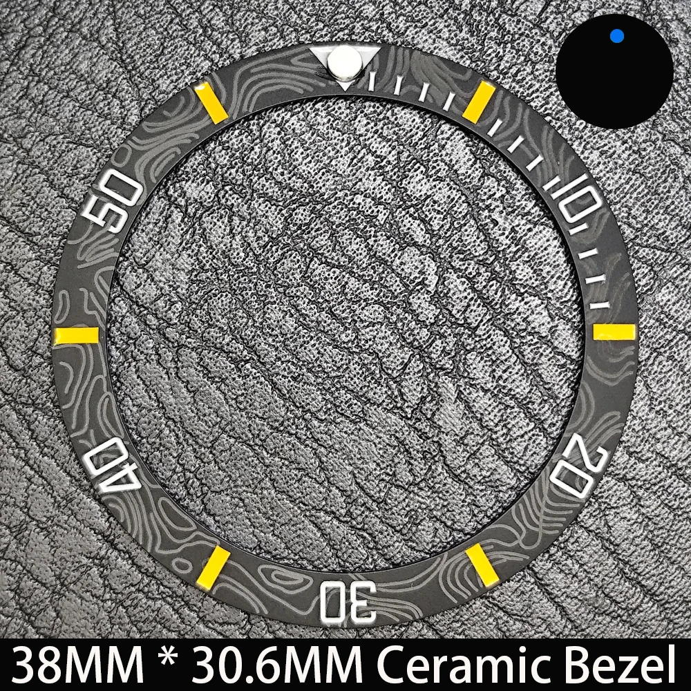 Schräge 38mm * 30,6mm Keramik/Aluminium Blau Leuchtende Lünette GMT und Taucheruhr-Einsatz Passend für 40mm Uhrengehäuse Ersatz-Uhrenteil – Detail 7
