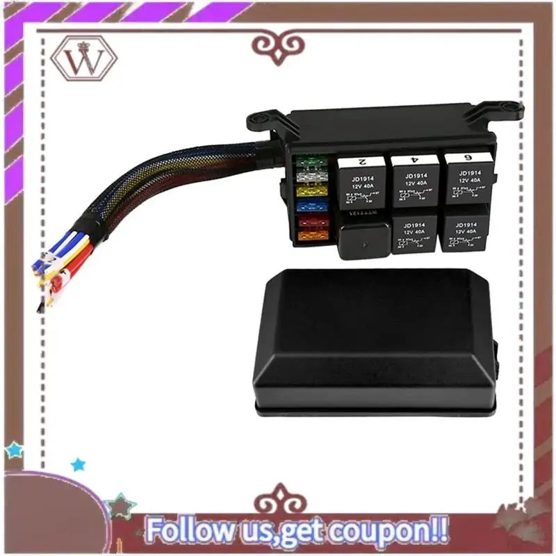 

A57E-12V Автомобильный блок предохранителей и реле, с предварительной проводами, водонепроницаемый блок реле предохранителей, универсальный блок предохранителей и комплект реле