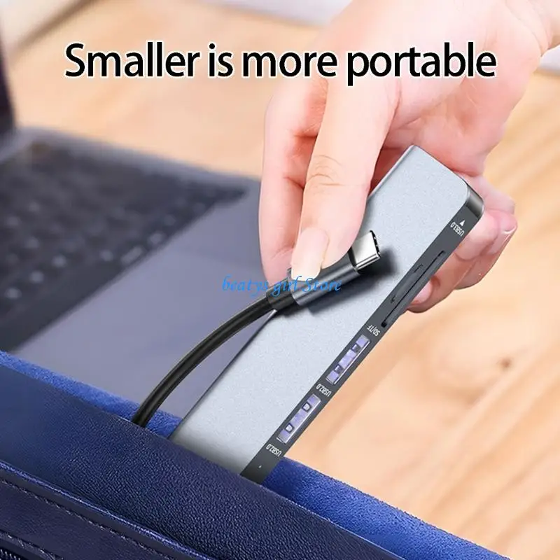 

C7AB Portable USB Type C To HDTV Expansion Hubs With USB3.0 USB2.0 And Memory Card Slots For Work Travel