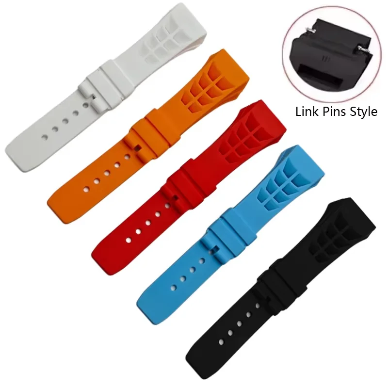Weiches Silikonarmband für Richard Mille RM53/055/011/050 Herrenarmband aus wasserdichtem und schweißfestem Gummi, 25 mm, Uhrenzubehör
