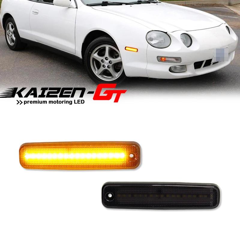 Amber / White LED Car Front Bumper Side Marker Indicator Lights For 1994-1999 Toyota Celica Fender Flare Light Turn Signal Light