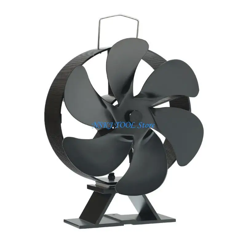 L8RC SF136T جديد 6 شفرات مدفأة مروحة حجم هواء كبير لحريق مدخنة الخشب #3