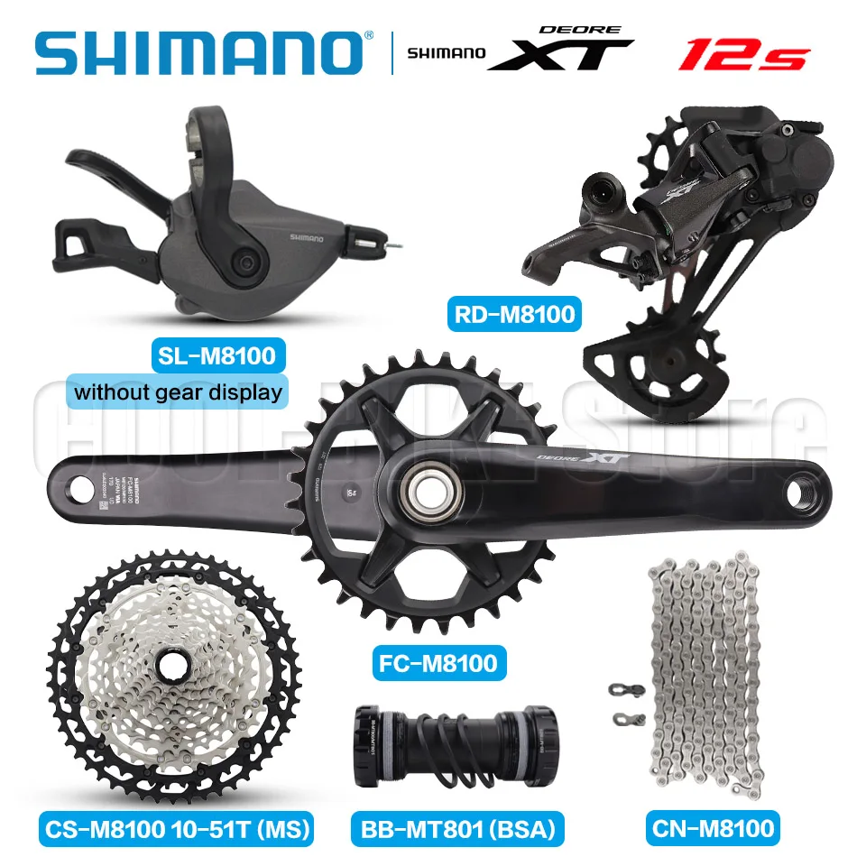 Shimano XT M8100 12s Groupset M8100 Шатуны SL-M8100 RD-M8100 CS-M8100 Кассетная звездочка SunShine CN-M8100 Цепь MTB Велосипед Shimano XT M8100 12s Groupset M8100 Шатуны SL-M8100 RD-M8100 CS-M8100 Кассетная звездочка SunShine CN-M8100 Цепь MTB Велосипед