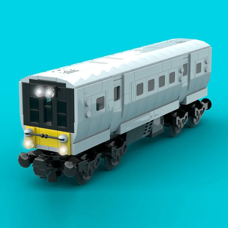 도시 자동차 모델 MOC 빌딩 블록 M7 전기 여객 열차 모듈형 기술 어린이 휴일 선물 조립 장난감 세트