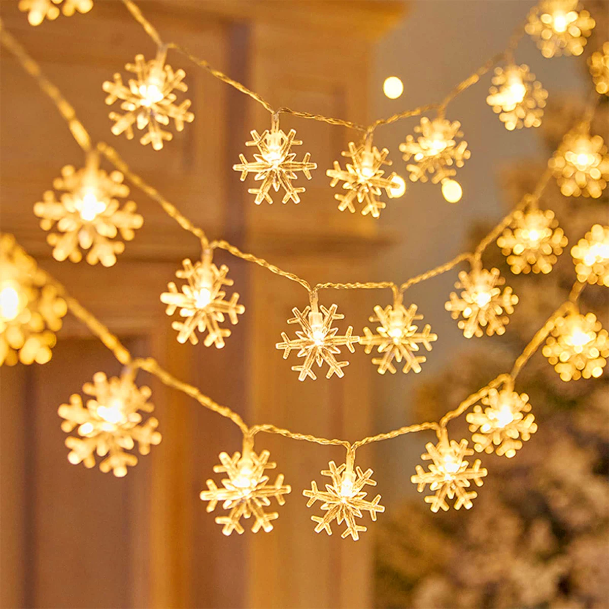 5M Christmas Snowflake Lights String Merry Christmas Decorations For Home 2023 Cristmas Ornament Navidad Xmas Gifts New Year