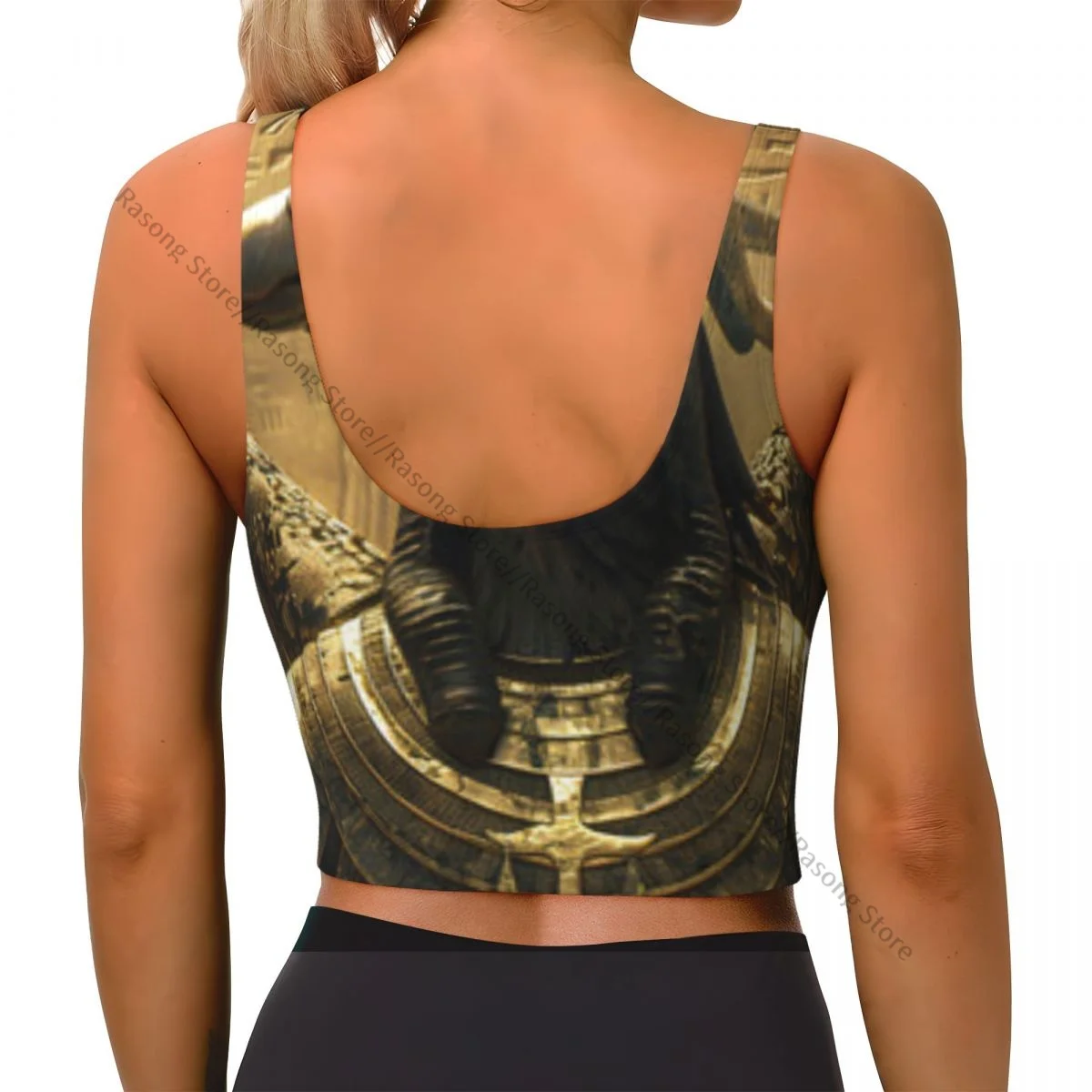 Sutiã esportivo feminino correndo roupas de yoga colete águia em fundo hieróglifico antigo reunião colete de fitness