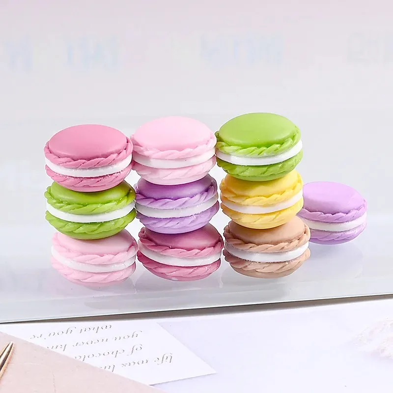 10pcs/lot Cute Macaron Cartoon Cookie Pendant Resin Food Charms for DIY Jewelry Making Accessories Handmade Earring Necklace view 2
