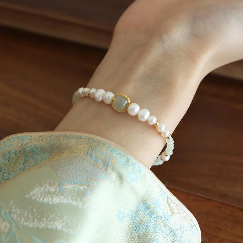 100% Natürliche Süßwasserperle & Hotan-Jade 14K Goldgefüllte Damen-Kurzkettenhalskette Schmuck Weihnachtsgeschenke für Frauen Kein Verblassen – Detail 10