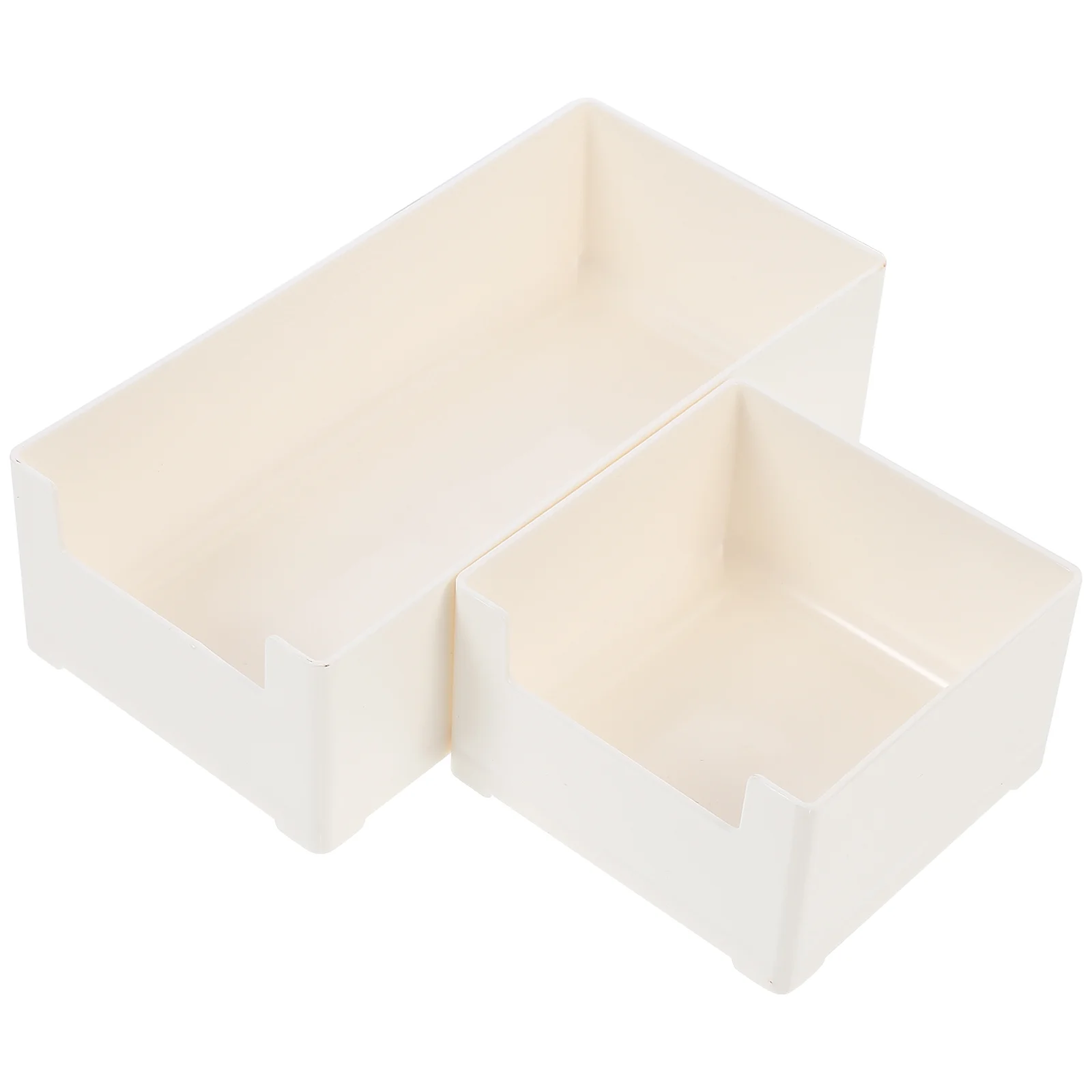 2 Pcs Storage Shelving Box Desktop Holder Fish Tank Plastic Organizer White Stacking