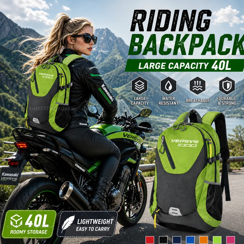 For KAWASAKI VERSYS 1000 1100 1000SE SE VERSYS1000 VERSYS1000SE 2015-2024 Racing travel Men waterproof Backpack Bag Motorcycle G
