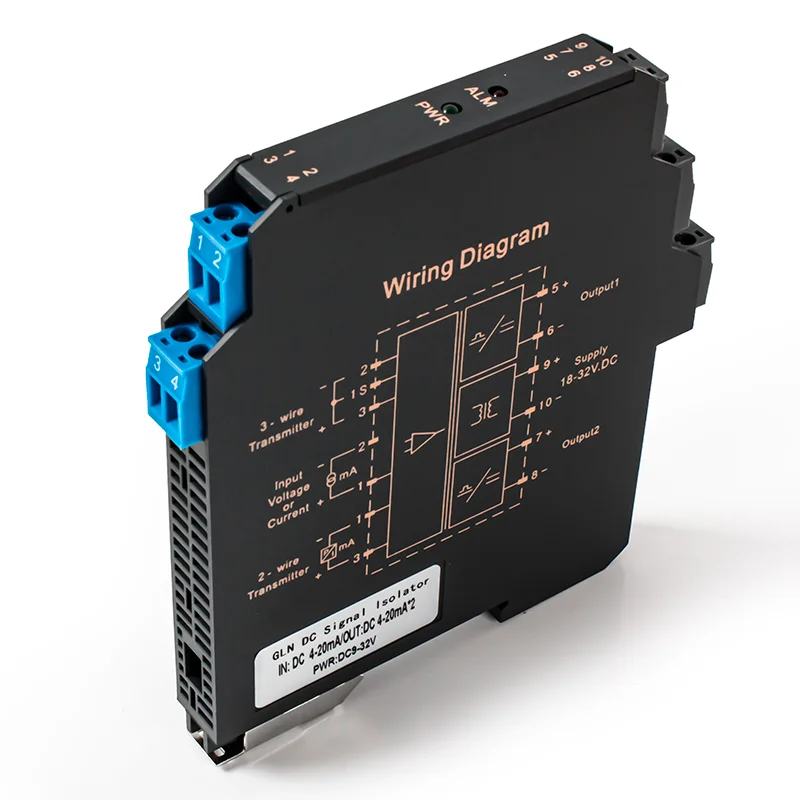 4-20mA to 0-10V Analog Signal Isolator 0-20mA to 0-5V 1-5V DC24V Signal Converter 1 In 1 Out 1 In 2 Out DC Signal Transmitter