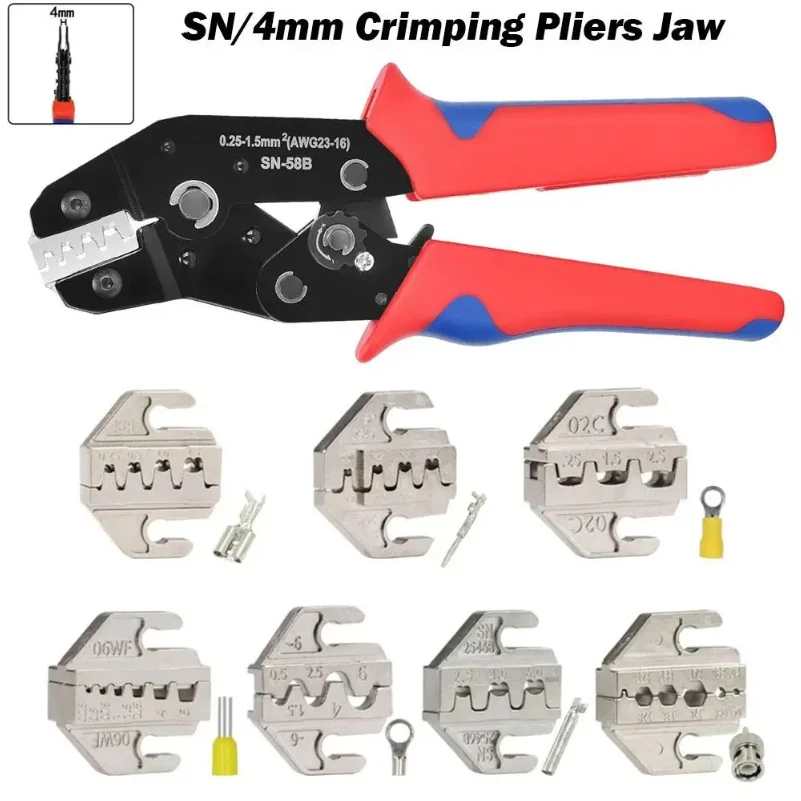 New Alloy SN Crimping Pliers Jaw Width 4mm 06WF 2549 03H Crimping Terminals Jaw Slot SN-2546B 02C 48B 58B Terminal Tools