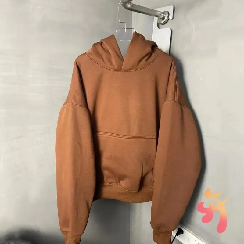 Stock Classic Blank Kanye Season Hoodies Men Women Thickened Double-layer 1:1 Quality Cotton Casual Loose Hooded Sweatshirts