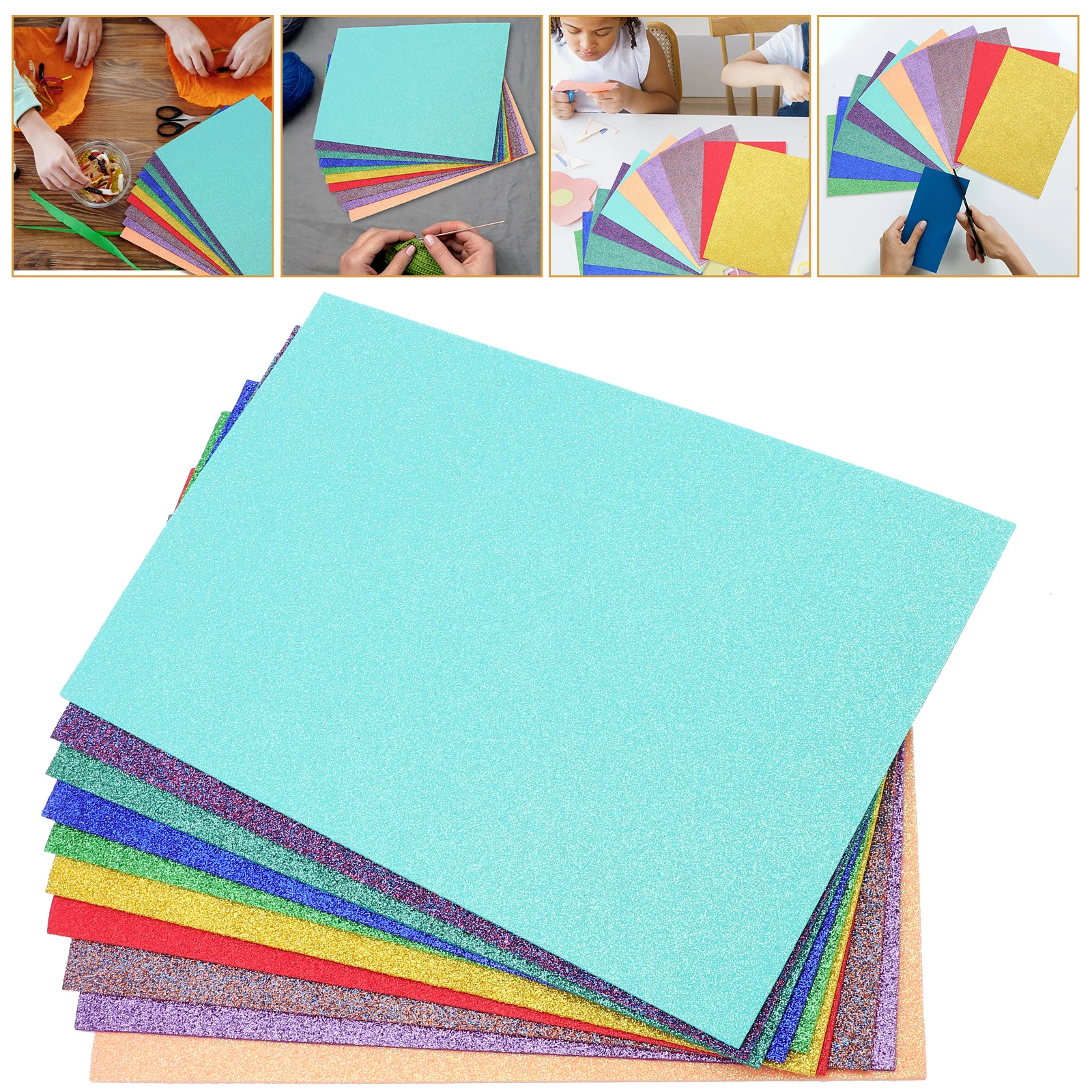 

20 Sheets Gold Powder Sponge Paper s Craft Kindergarten Diy Material Crafting Eva Decorative