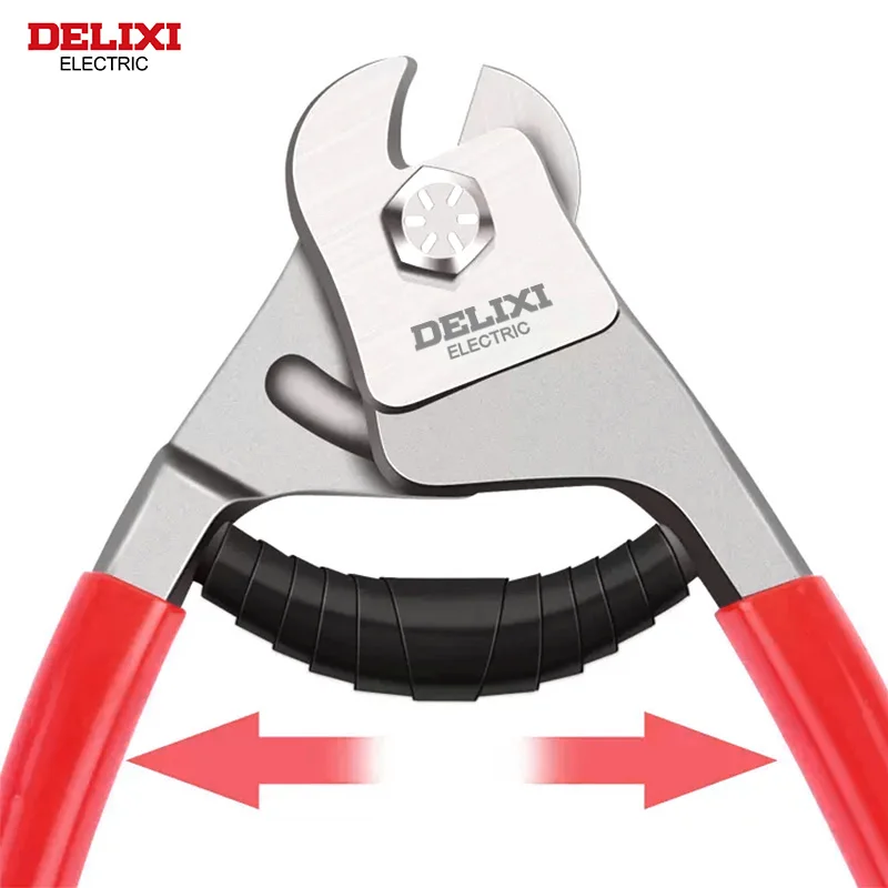 DELIXI ELECTRIC Wire Rope Scissors Wire Cutters 8-inch Strong Steel Wire Scissors Shears Clothesline Scissors for Electricians