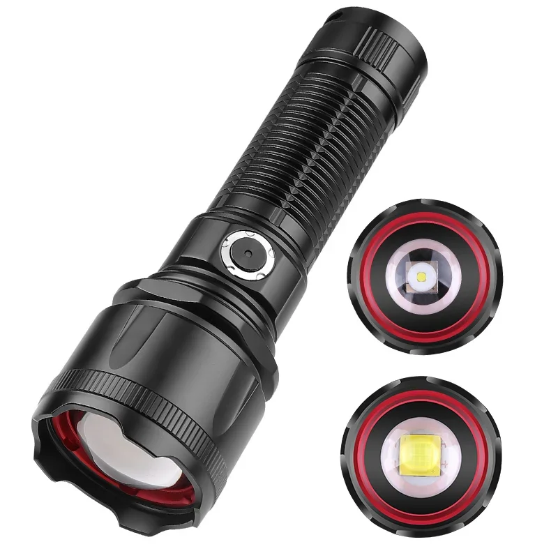 

30W/XHP160 LED High Power Flashlight Cool Telescopic Zoom Fluorescent Long Shot Waterproof 1200/2000LM Outdoor Household HIking