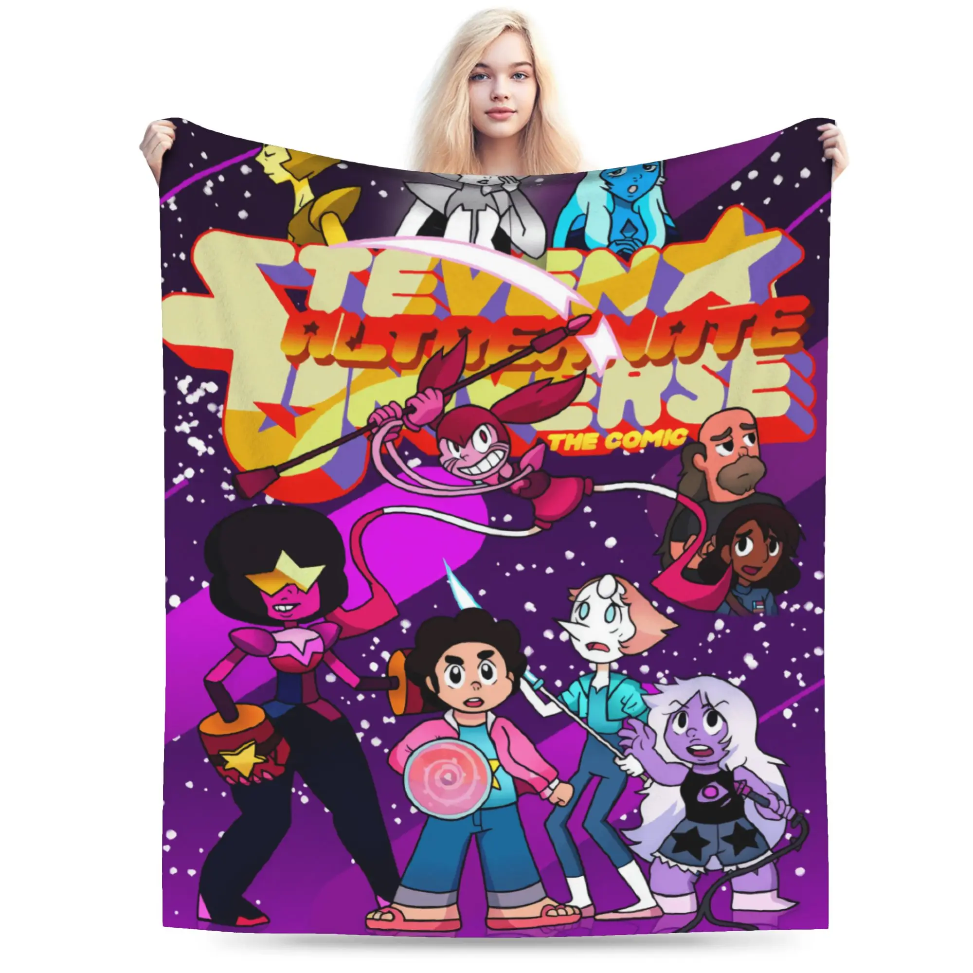 Custom 3D Print Steven Universe Blankets Comfortable Flannel Sprint Children Gift Cartoon Throw Blanket for Sofa Travel Bedroom