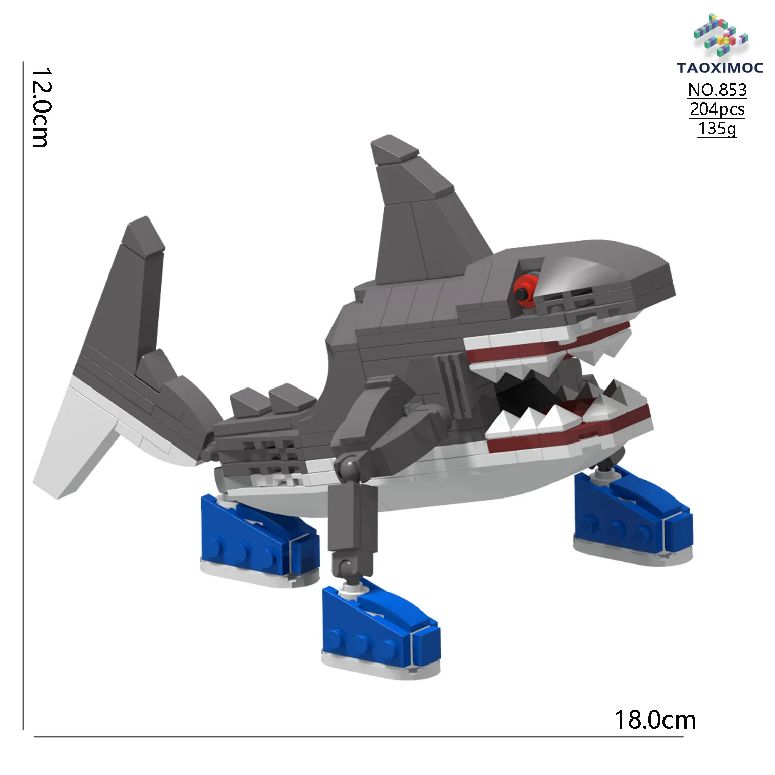 

Mutation Tralalerotralala AI The Book of Mountains and Seas Building Blocks Shark Wearing Shoes Bricks Toys Compatible With LEGO