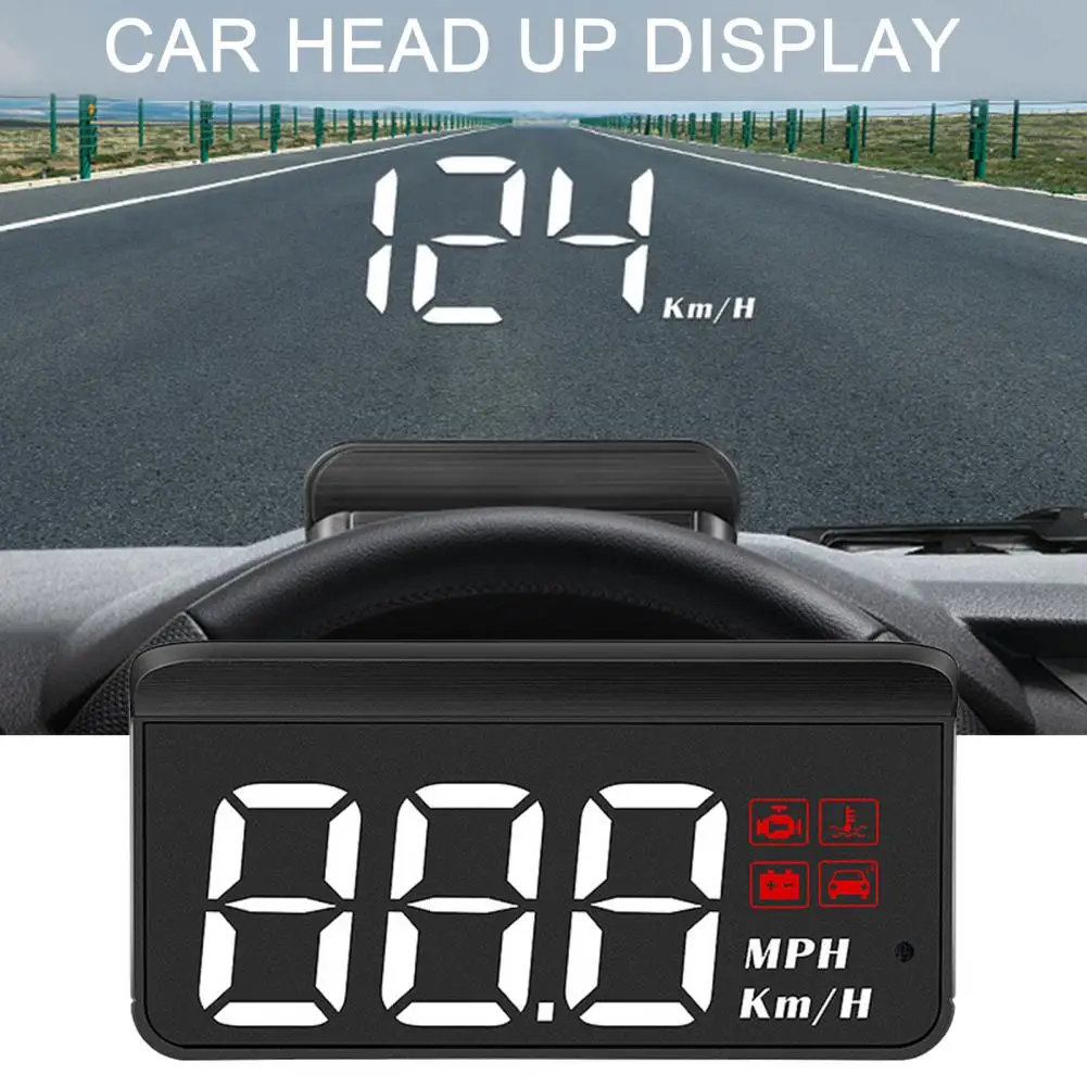 

Windshield Speedometer Convenient Auto OBD GPS HUD Speedometer Digital Alarm Reminder Easy to Read Car Head Up Display