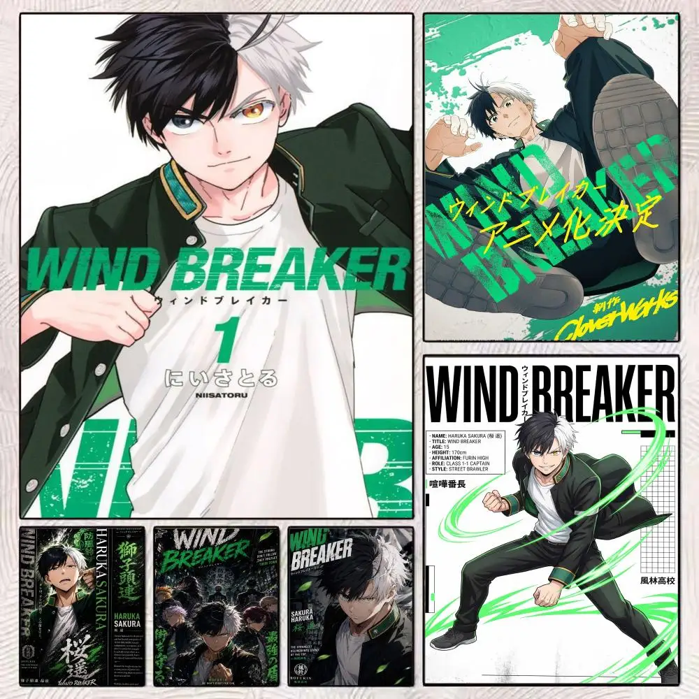 Anime W-Wind Breaker Sakura Haruka Poster Modern Minimalist Wall Art Prints Poster Home Decor Interior Bedroom Living Room