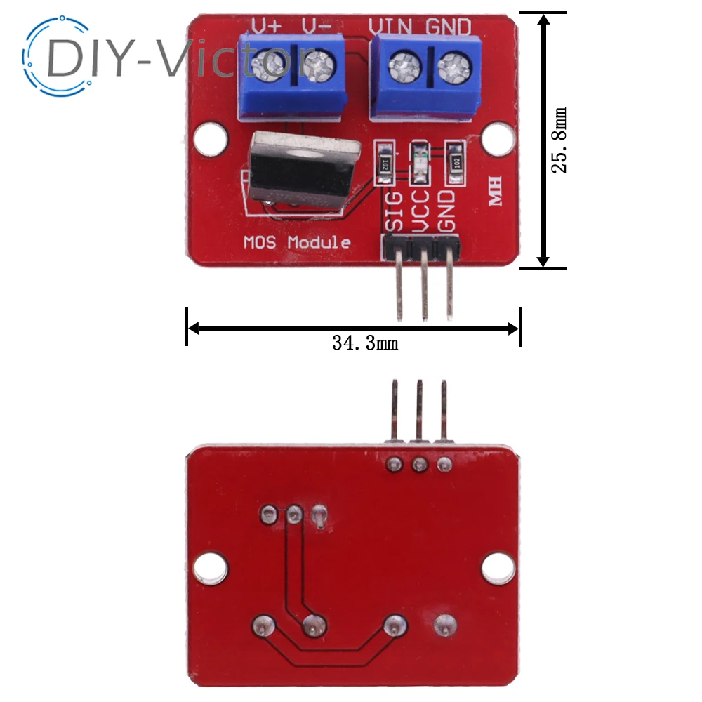 0-24V 3.3V 5V Top Mosfet Button PWM regulating IRF520 MOS Driver Module For Arduino MCU ARM Raspberry pi