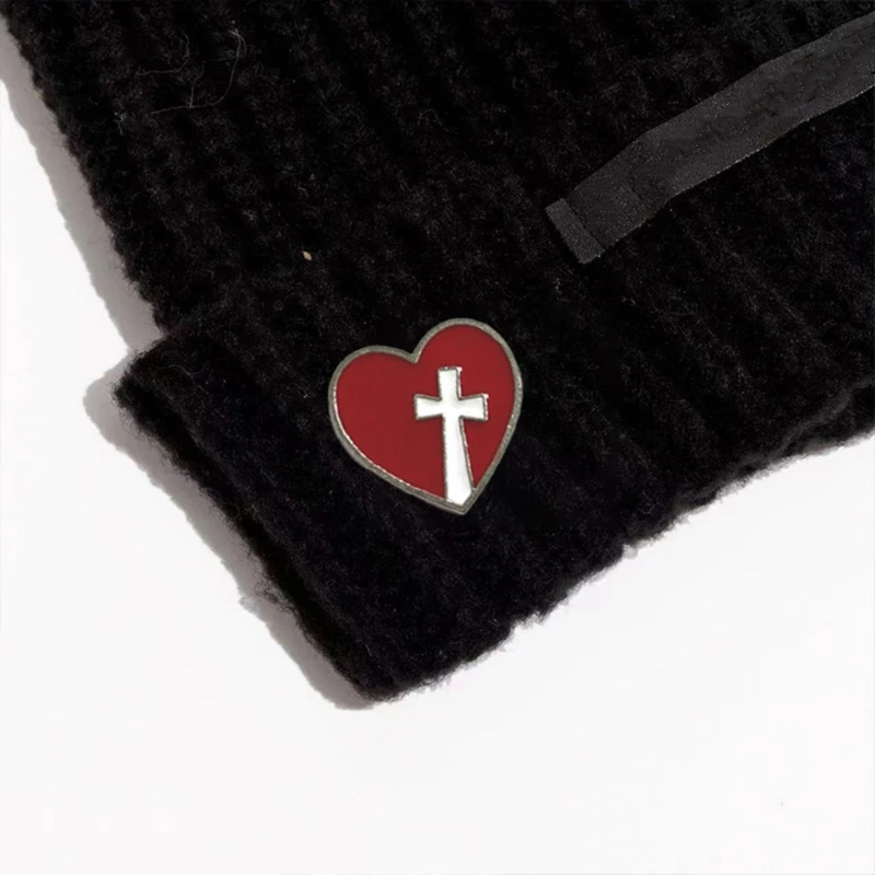 corazón dibujos animados lindo Pin artístico Pin Accesorio Textura aleación