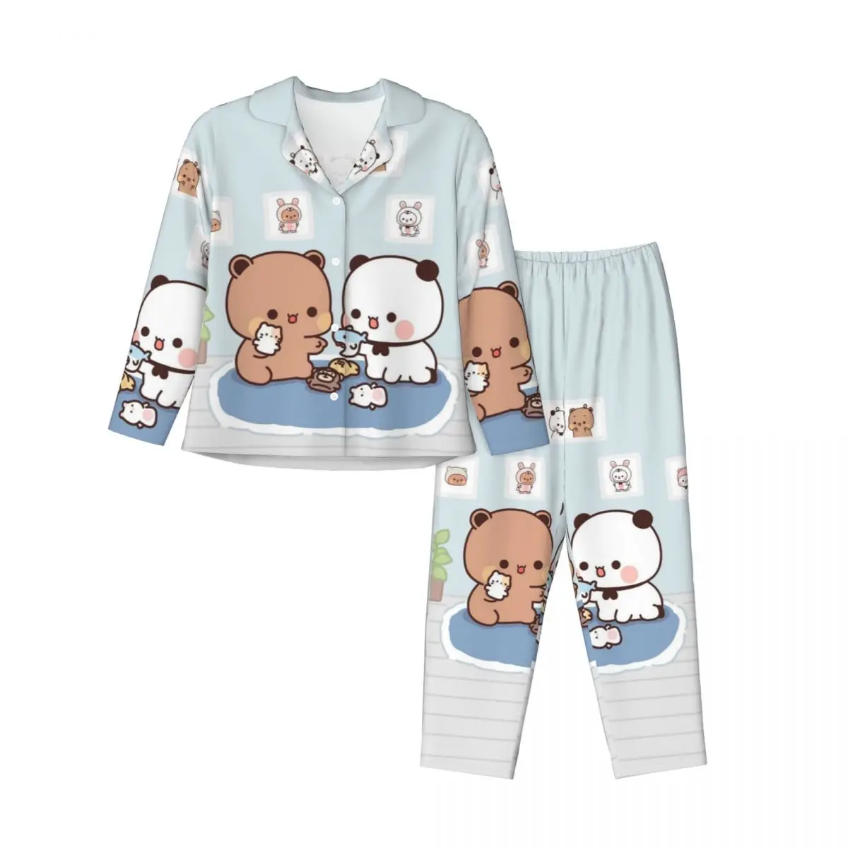 Panda Bear Hug Bubu Dudu Women's Pajamas Sets Woman 2 Pieces Pajamas Female Couples Loungewear Suit Home Clothes