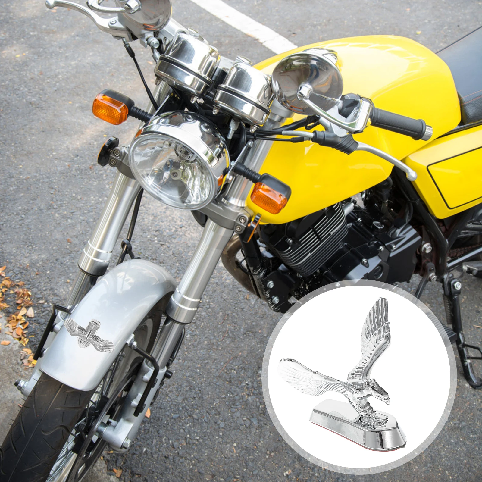 

Metal Motorcycle Front Decoration 3D Eagle Hood Badge Universal Fit For Car Modification Stylish Decor Accessory
